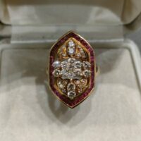 ダイヤとルビーのK18のリング